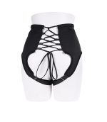 Arnés con correa tipo corsé de cintura alta.