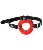 mordaza con forma de labios en color rojo de sex & mischief