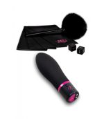 kit erotico vibe de sex room con vibrador, venda, dados y plumero
