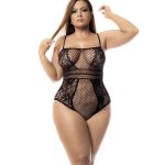 body mod. 1103 de rejilla en color negro talla única plus size de la marca Mapalé