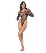 body rejilla con apertura amplia en los muslos en color negro y talla unica de la marca mapale
