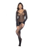 bodystocking rejilla con brillantes de manga larga en color negro modelo 1131 de la marca mapale