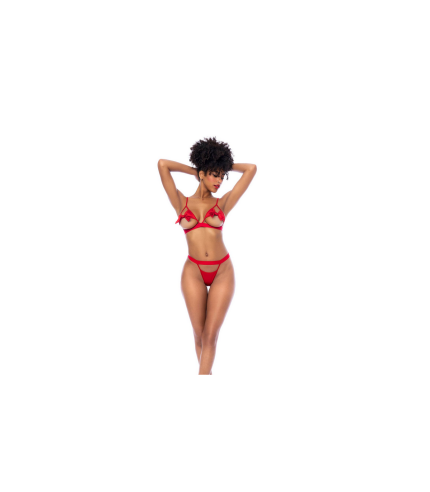conjunto con copas abierta en rojo modelo 8901 de la marca mapale