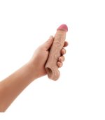 funda para el pene Modelo F marca Shaft fabricado en silicona color nude