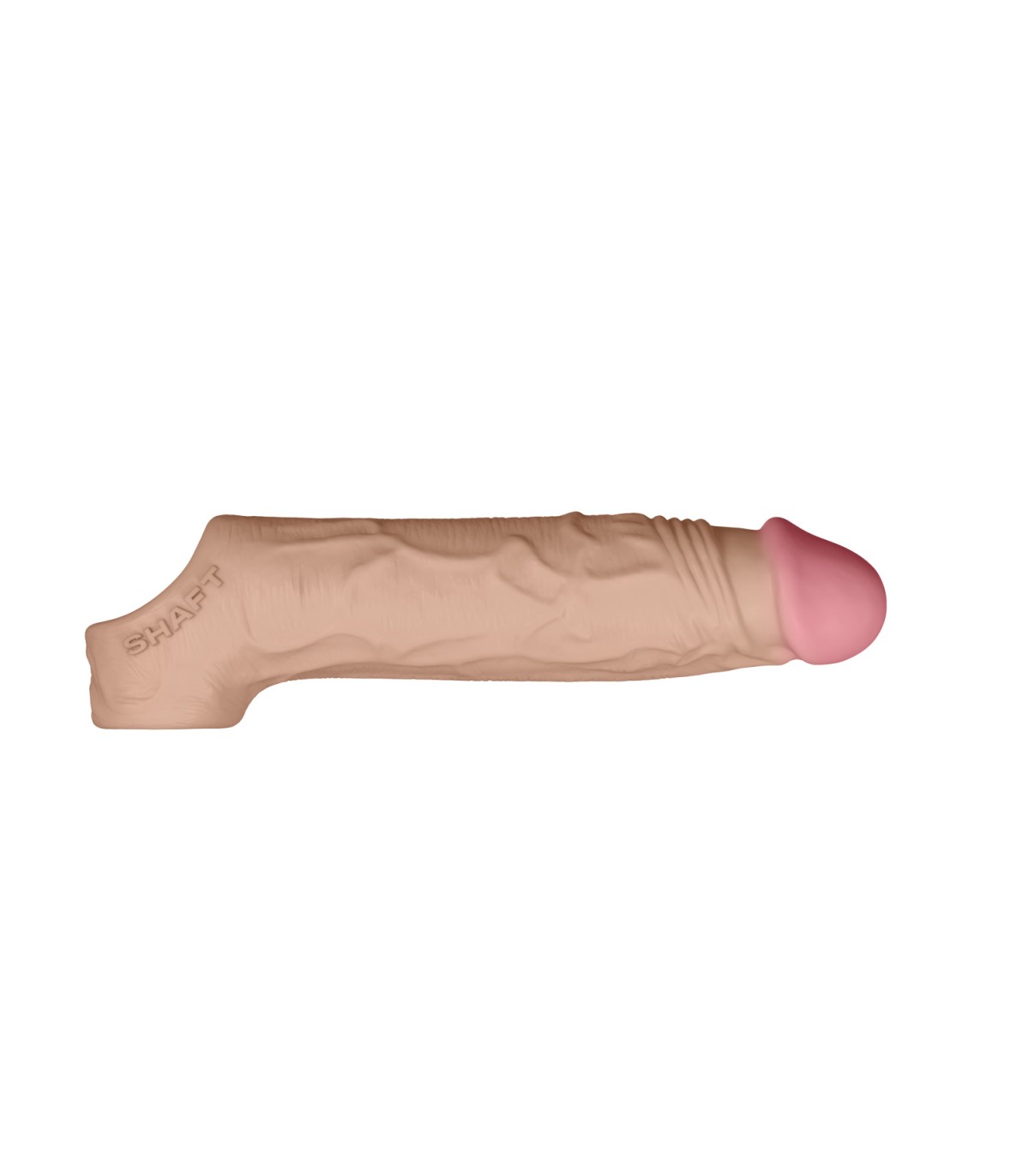 model-f-sheath-size-1-78-pine funda para el pene Modelo F marca Shaft fabricado en silicona color nude