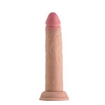 dildo sin testiculos modelo j eje recto de 19,1 cm, en color nude de silicona marca shaft