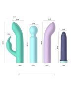 set bala vibradora y 3 fundas intercambiables (para punto g, conejito y tipo wand)